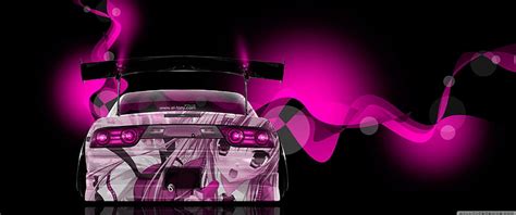 Nissan Sx Jdm Tuning Back Super Anime Girl Aerography Abstract Effects Art Car Ultra