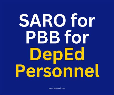 Saro For Pbb For Deped Personnel Helpline Ph