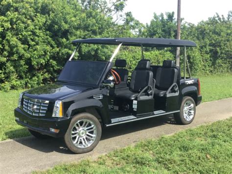Acg Black Cadillac Escalade Lsv Custom Limo Golf Cart 6 Passenger Seat