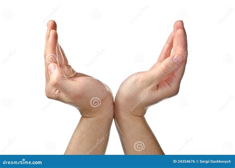 Male Hands As Holding Something Stock Photo Image Of Giving Fingers