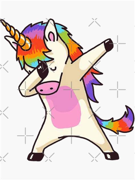 Unicorn Dab Sticker By Ange26 Redbubble