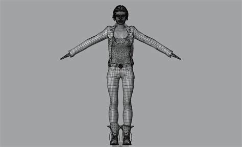 3d model punk woman game ready rigged vr ar low poly cgtrader