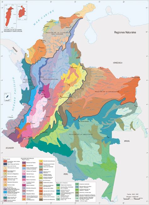 Mapas De Colombia Mapa De Colombia Con Sus Regiones