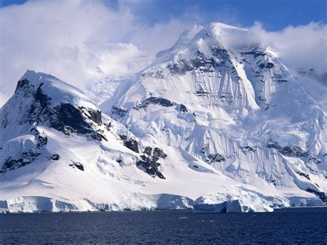 Wallpaper Mountains Stones Snow Winter Clouds Iceberg Cold