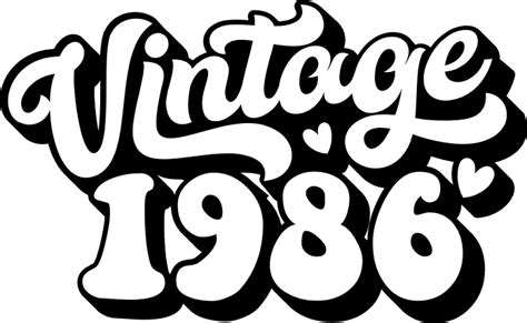 Vintage 1986 Birthday Free Svg File For Members Svg H
