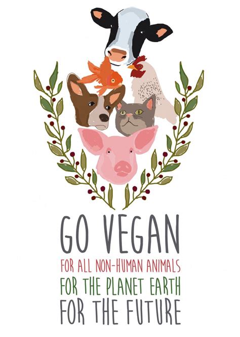 Go Vegan For The Future Poster By Gulcin Arda Displate Vegan