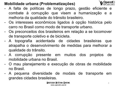 Redação Sobre Mobilidade Urbana No Brasil