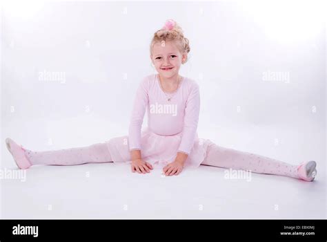 Little Ballet Girl Stretching Stock Photo Alamy