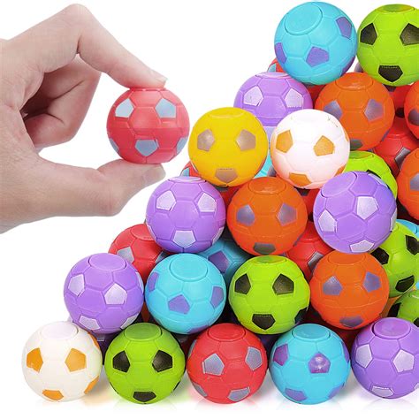 Pcs Mini Fidget Soccer Stress Balls Soccer Party Favors Rotatable Soccer Finger Balls Soccer