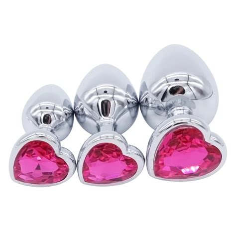 Buy Domi 3pcs Anal Beads Crystal Jewelry Heart Butt Plug Stimulator Sex Toys