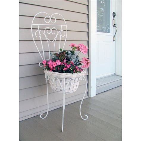 Simply place the chair over the plants. TDI Cream Metal and White Rattan Chair Planter | Chair planter, Garden chairs design, Garden chairs
