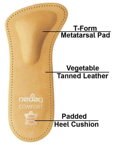Pedag Comfort 142 Orthotic Insole Pair Leather Lift And Spread