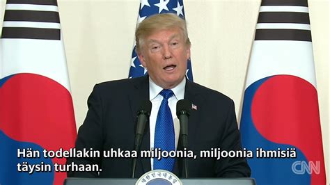 Trump Uhitteli Pohjois Korealle Soulissa Maailmanlaajuinen Uhka Ruutu