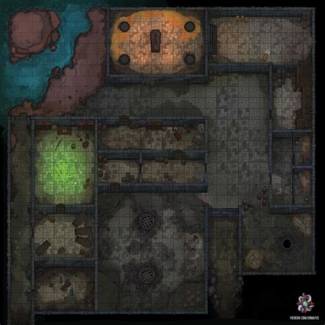 Dungeon Crypt Battle Map 30x30 Rdndmaps