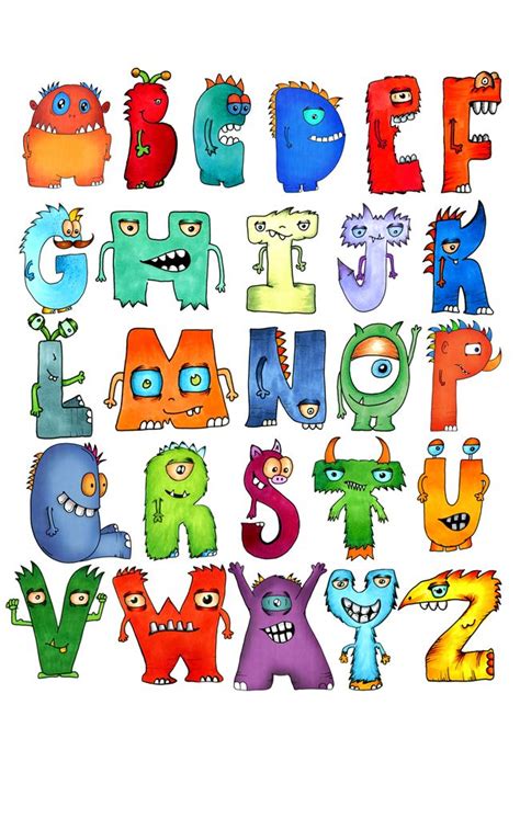 Monster Alphabet Alphabet Alphabet Illustration Alphabet Art