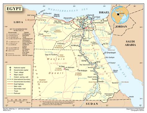 Detailed Political Map Of Egypt With Roads Railroads And Major Cities