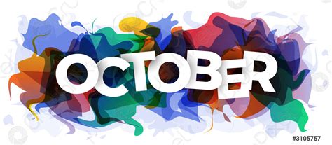 Creative Banner Of The Month Of October Stock Vector 3105757 Crushpixel