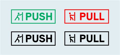 Set Of Pull Or Push Door Signs Vector Push And Pull Icon Sticker