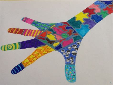 5th grade art class webelos maybe fill in hand shape with construction paper collage webelos