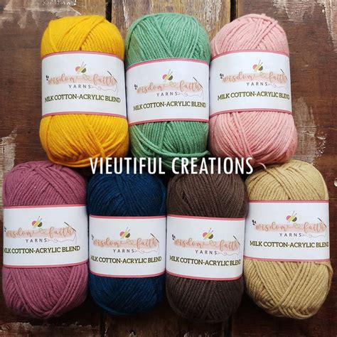 Milk Cotton Acrylic Blend Yarn Earth Tone 50g Crochet And Knitting