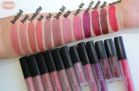 Huda Beauty Liquid Matte Lipsticks Swatches Of 12 Shades