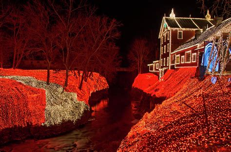 Clifton Mill Holiday Lights Near Yellow Springs Ohio Photograph By