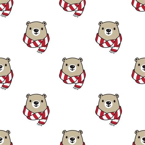 Bear Polar Seamless Pattern Scarf Teddy Cute Teddy Bears Seamless