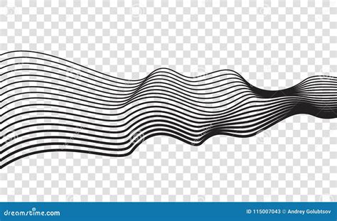 Wave Lines Optical Abstract Optical Art Background Vector Isolated