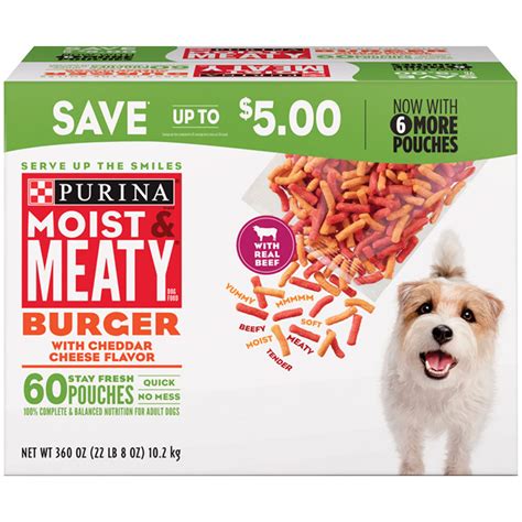 Purina Moist And Meaty Dog Food Burger 6 Ounce 60 Count