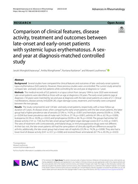 Pdf Comparison Of Clinical Features Disease Activity Treatment And
