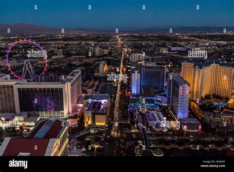 Las Vegas Strip Night Aerial High Resolution Stock Photography And