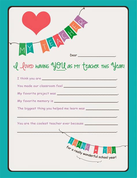 Savvy Spending Free End Of The Year Teacher Printable For