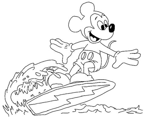 Made by surfers for everyone. Mickey Mouse Surfing On The Wave Coloring Page : Color Luna