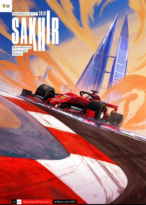 Ferrari Poster For The Bahrain Grand Prix Rformula1