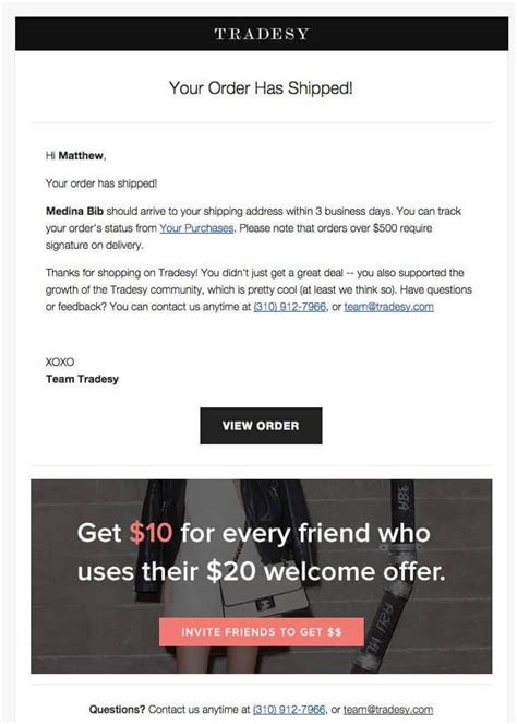 13 Order Confirmation Email Template And Subject Line Examples