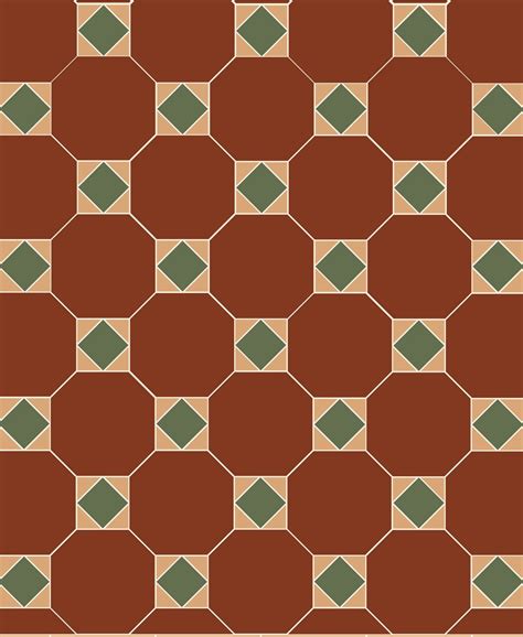 Original Style Victorian Floor Tiles Arundel Patternredgreenbuff