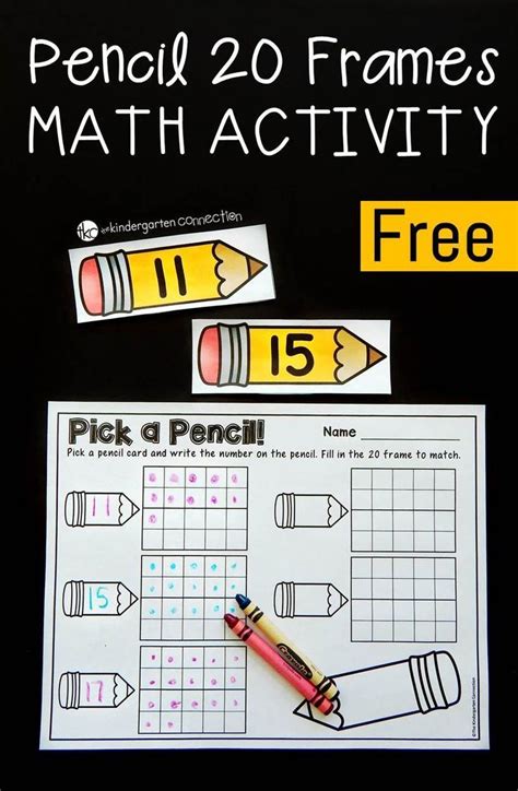This Pencil Themed 20 Frame Math Activity Makes A Great Math Center For