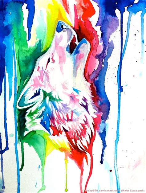 Rainbow Wolf Commission By Lucky978 On Deviantart