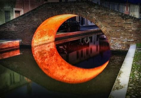 The Moon Bridge In Italy The Light In The Bridge Reflects Beautifully