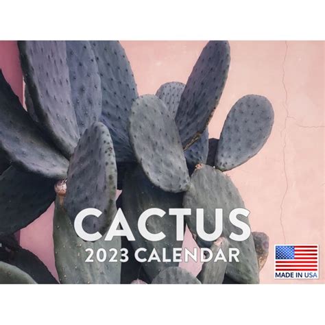 Cactus Calendar 2023 Monthly Wall Hanging Calendars Plant Succulent
