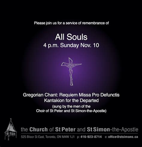 All Souls Service The Church Of St Peter And St Simon The Apostle