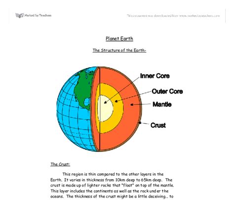 The Structure Of The Earth A Level Geography Marked By