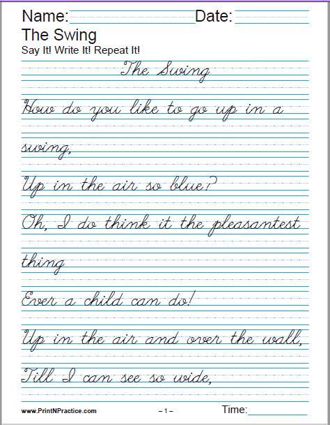 Printable Handwriting Worksheets ⭐ Manuscript And Cursive