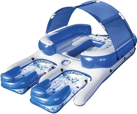 Large Inflatable Floating Island 8 Person Uv Sun Shade Lounge Raft