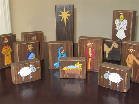 Wooden Nativity Scene Blocks Christmas Diy Diy Hometalk