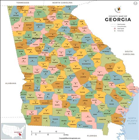 Georgia State Map Printable Printable Map Of The United States