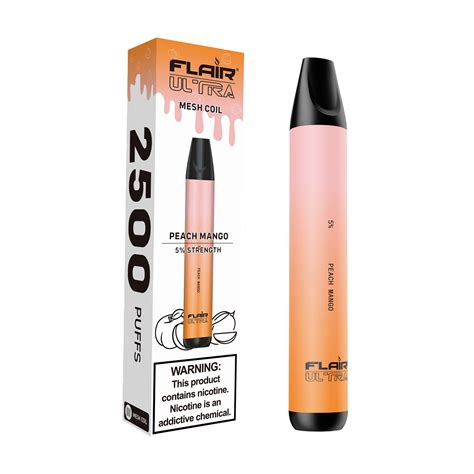 Flair Ultra Disposable Devices Peach Mango 2500 Puffs Flair Ecig