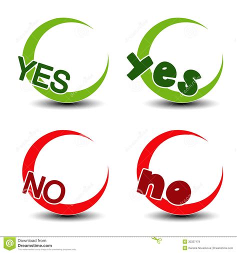 Yes No Symbol Positive Negative Icon Royalty Free Stock