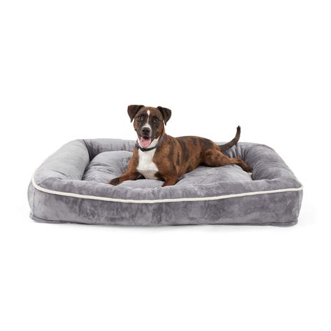 Everyyay Essentials Snooze Fest Grey Rectangle Lounger Dog Bed With