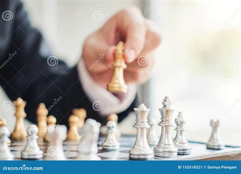 Businessman Playing Chess Game Planning Of Leading Strategy Successful